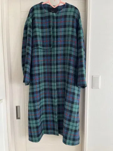 컨디션 최상 yori 체크 울 롱 코트