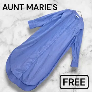 [ 새상품급 ] 앤트마리스 파랑 핀턱 긴팔 셔츠 롱 원피스 히든 버튼