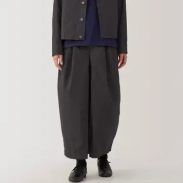 무인양품 화지 혼방 팬츠 다크 브라운