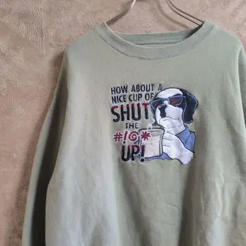 90s 빅독스 자수 맨투맨 레어 어스 그린