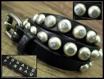 로날드 피노 손 조각 다이아몬드 컷 스터드 가죽 송아지 가죽 벨트