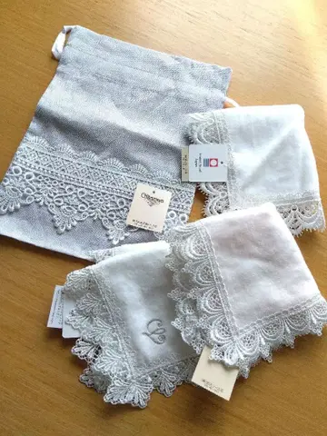 친자와 레이스 4종 세트 복조리 파우치 핸드 타월