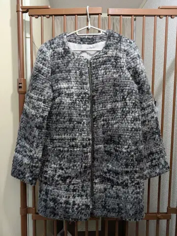 스콧 클럽 모헤어 코트 노카라 코트