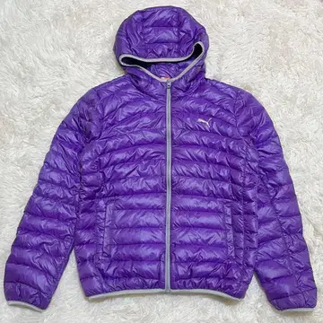 새상품급 Puma 다운 자켓 후드 부착 페더 퍼플 푸마 보라색