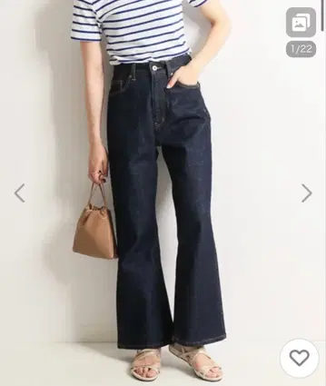 슬로브 이에나 le denim 플레어 데님 네이비 36