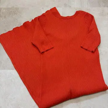 Mila Owen 리브 니트 원피스 오렌지