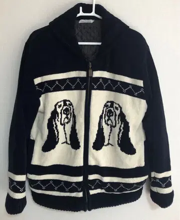 허시파피 집업 니트 바셋하운드