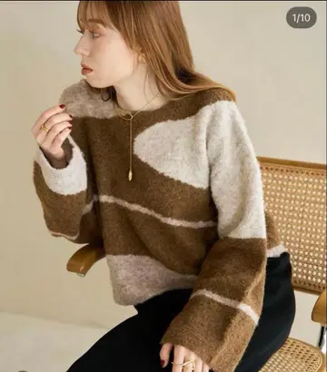 hinari 마블 니트 풀오버