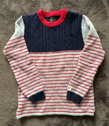 하바노스 HBNS 네이비 케이블 니트 스웨터