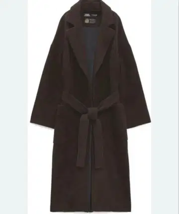ZARA MANTECO 벨트 울 코트 브라운 S