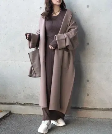 LAULEN 니트 숄 코트