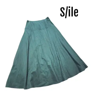 S/ile 씰 롱 스커트 톤 다운 그린 프리 사이즈