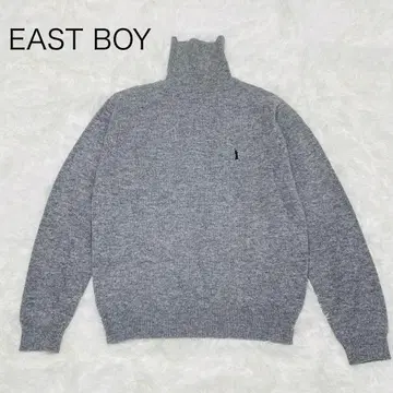 이스트 보이 그레이 터틀넥 스웨터 M 울 100% 원 포인트