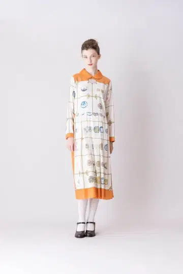 돈루살롱 precious buttons day dress 오렌지