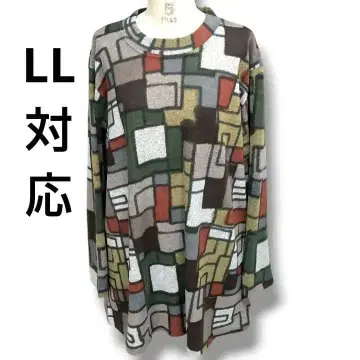 튜닉 풀오버 기하학 패턴 아트 A라인 티셔츠 LL 루즈핏