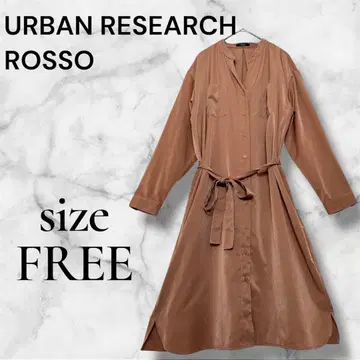[새상품급] 어반리서치 로쏘 브라운 셔츠 원피스 광택 럭셔리