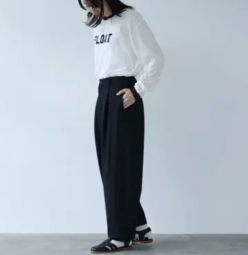 yuni 블랙 와이드 팬츠