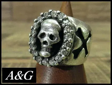 A&G 에이앤드지 지르코니아 클래식 스컬 실버 반지 15호
