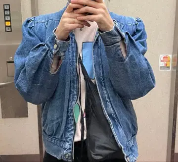 빈티지 USA 데님 퍼프 슬리브 자켓