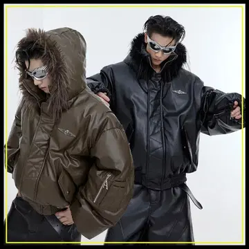 ArguE CulturE 페이크 가죽 자켓 다운 자켓 메탈