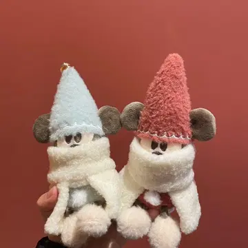 릴린린 인형 배지 스카이블루 빨간색 디즈니 크리스마스