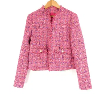 ANAYI 네온 트위드 노카라 자켓