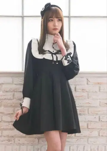 ROJITA 메이드라이크 원피스 블랙 지뢰계 양산계