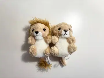 TOBU ZOO 사자 암수 봉제 인형 2개 세트
