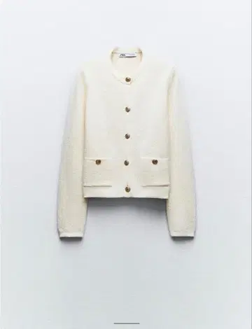ZARA 골드 버튼 니트 가디건 M