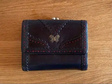 안나수이 블랙 가마구치 3단 폴더형 지갑 ANNA SUI