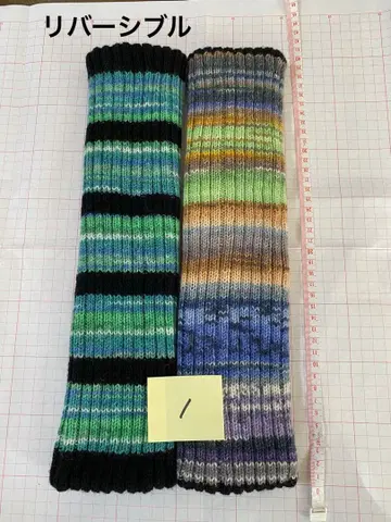 핸드메이드 레그 워머 opal 털실 1 리버서블