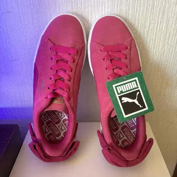 미사용품 PUMA 핑크 리본 포함 스니커즈 23cm