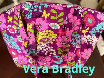 베라 브래들리 꽃무늬 토트백 보라색 사이즈 대