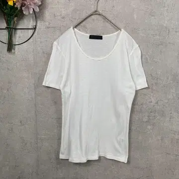 [ 새상품급 ] T셔츠 반팔 레이스 M 화이트 보더 면 100%