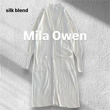 [ 새상품급 ] 미라 오웬 실크 블렌드 파이핑 롱 가디건