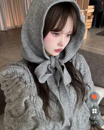 [ kanunu(nugu) ] 장미 프릴 레이어드 니트