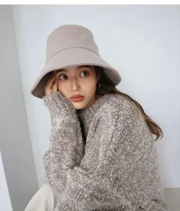 울 혼방 버킷 햇