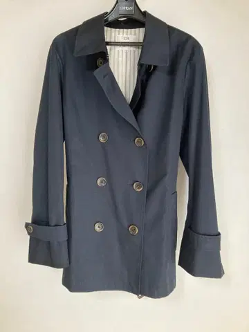 네이비 더블 브레스트 트렌치코트 중고