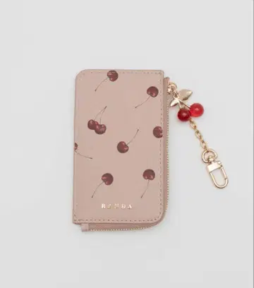 RANDA 체리 프린트 프래그먼트 케이스 핑크 패스 케이스