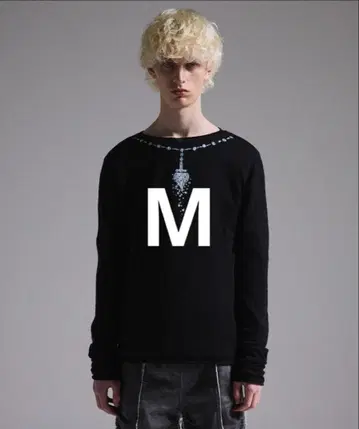 grancy 프린트 디자인 시어 니트 M