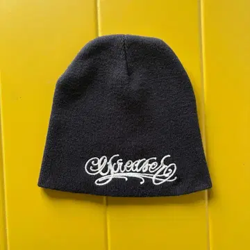 그리저 블랙 니트 모자 자수 로고