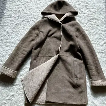 [ URBAN RESEARCH ] 후드 부착 페이크 무스탕 코트 S