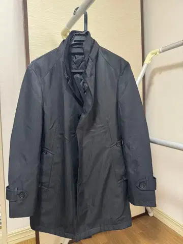 블랙 스트라이프 스텐카라 코트