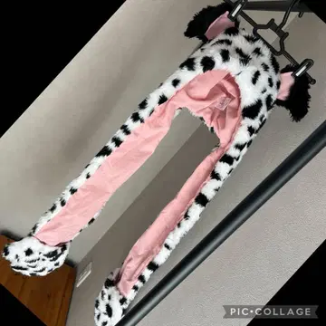 101마리 강아지 귀도리 인조 모피 모자 겸 머플러 장갑