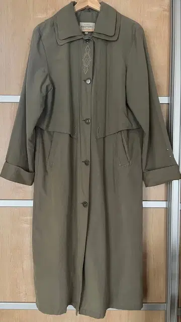 sheep vintage 롱 코트 트렌치코트 카키