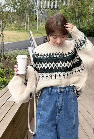 노르딕 무늬 니트