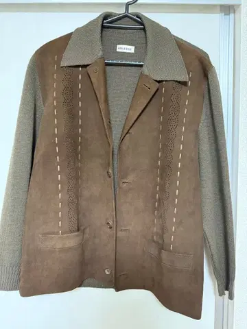 스웨이드 니트 자켓 남성용 빈티지 구제 의류