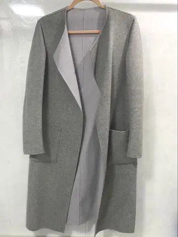 PARCLAMU 그레이 롱 코트 벨트 포함