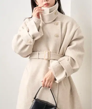 스탠드 카라 미들 기장 오버코트