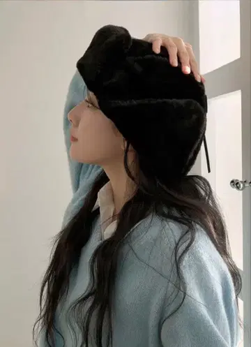 블랙 퍼 햇 모자 한국 codibook 플라이트 캡